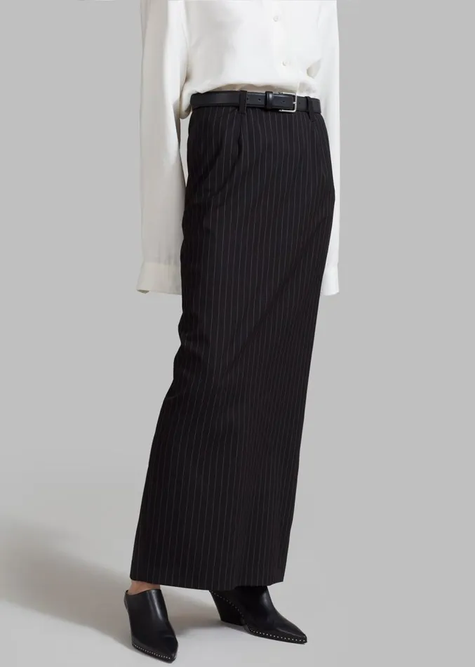 The Frankie Shop Becca Pencil Skirt 8211 Black Pinstripe Women Clothing