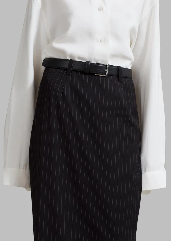 The Frankie Shop Becca Pencil Skirt 8211 Black Pinstripe Women Clothing