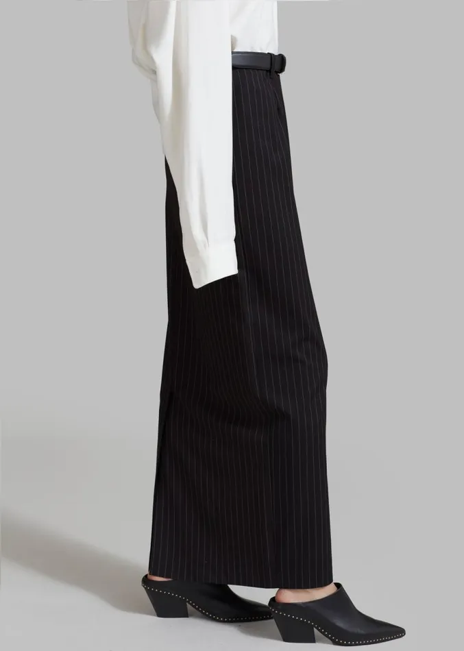 The Frankie Shop Becca Pencil Skirt 8211 Black Pinstripe Women Clothing