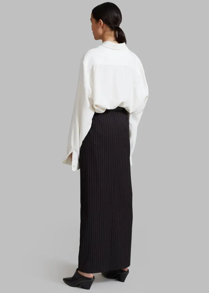 The Frankie Shop Becca Pencil Skirt 8211 Black Pinstripe Women Clothing