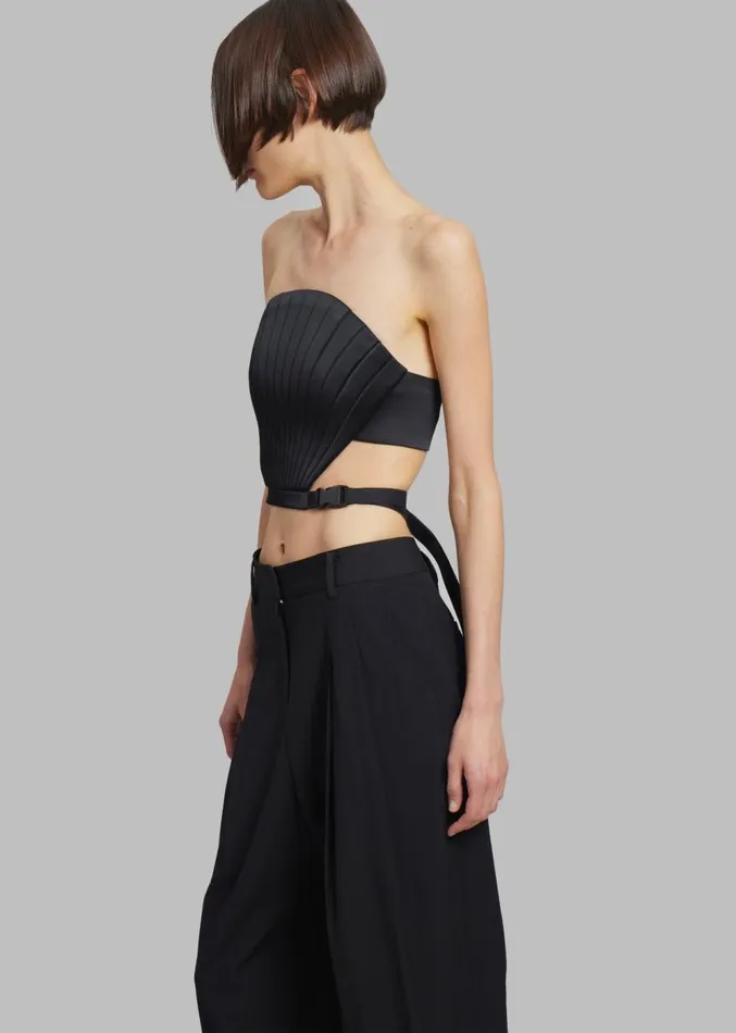 The Frankie Shop Bevza Seashell Bralette With Belt 8211 Black Women Clothing