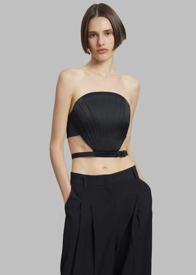 The Frankie Shop Bevza Seashell Bralette With Belt 8211 Black Women Clothing