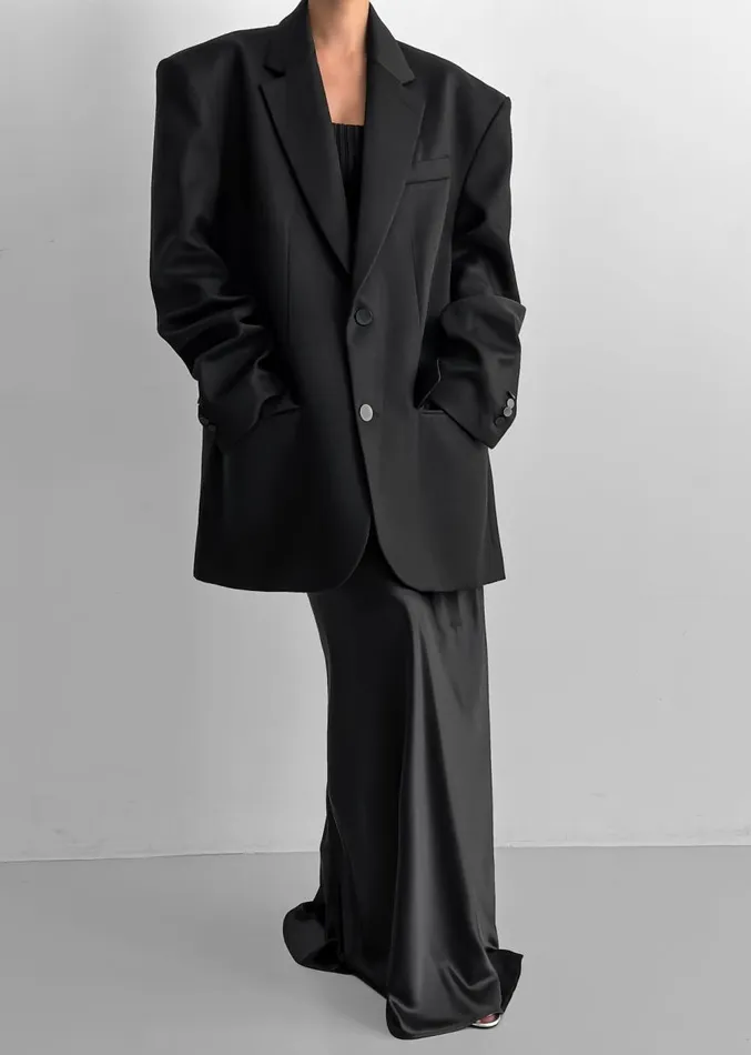 The Frankie Shop Blair Linen Blazer 8211 Black Women Outerwear