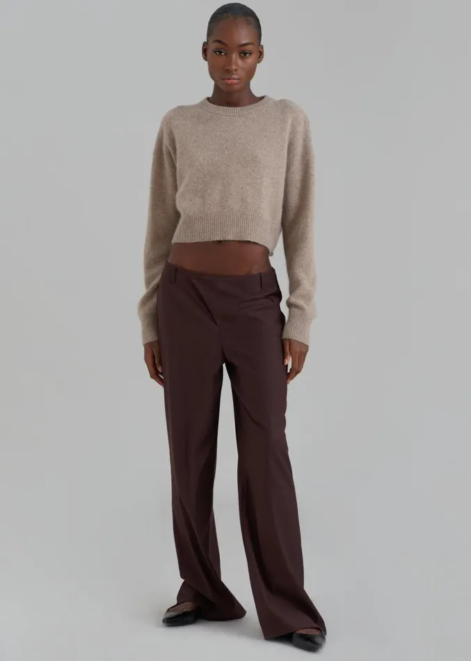 The Frankie Shop Brenna Wide Trousers 8211 Burgundy Women Clothing