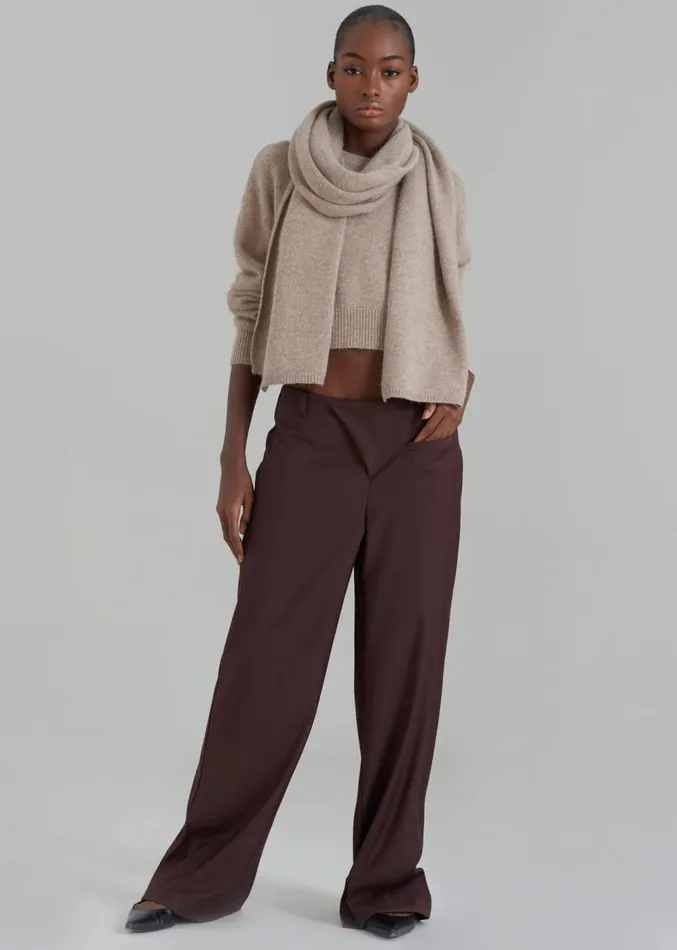 The Frankie Shop Brenna Wide Trousers 8211 Burgundy Women Clothing