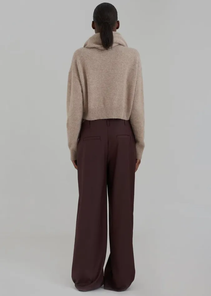 The Frankie Shop Brenna Wide Trousers 8211 Burgundy Women Clothing