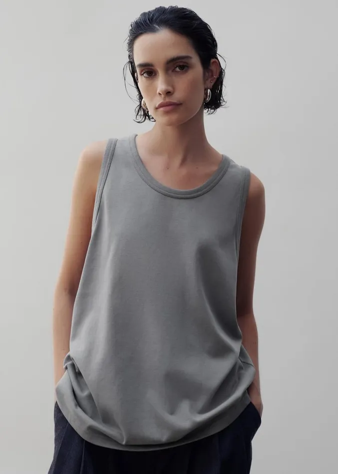 The Frankie Shop Briston Boxy Tank 8211 Grey Women Clothing