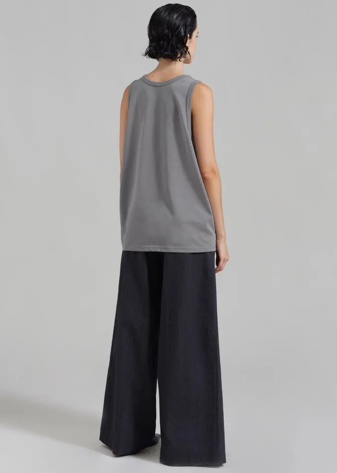 The Frankie Shop Briston Boxy Tank 8211 Grey Women Clothing