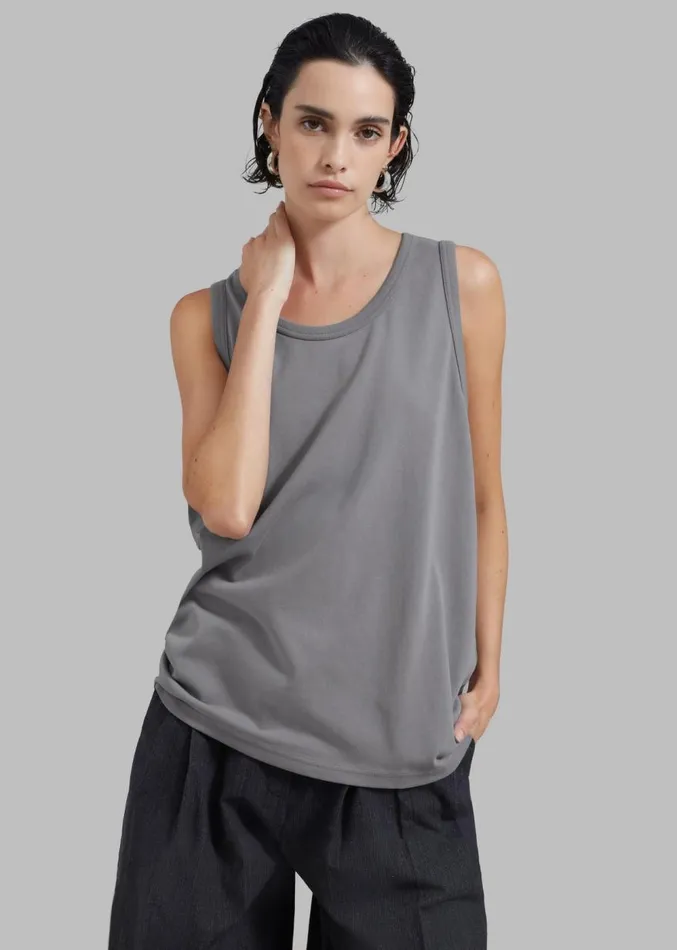 The Frankie Shop Briston Boxy Tank 8211 Grey Women Clothing
