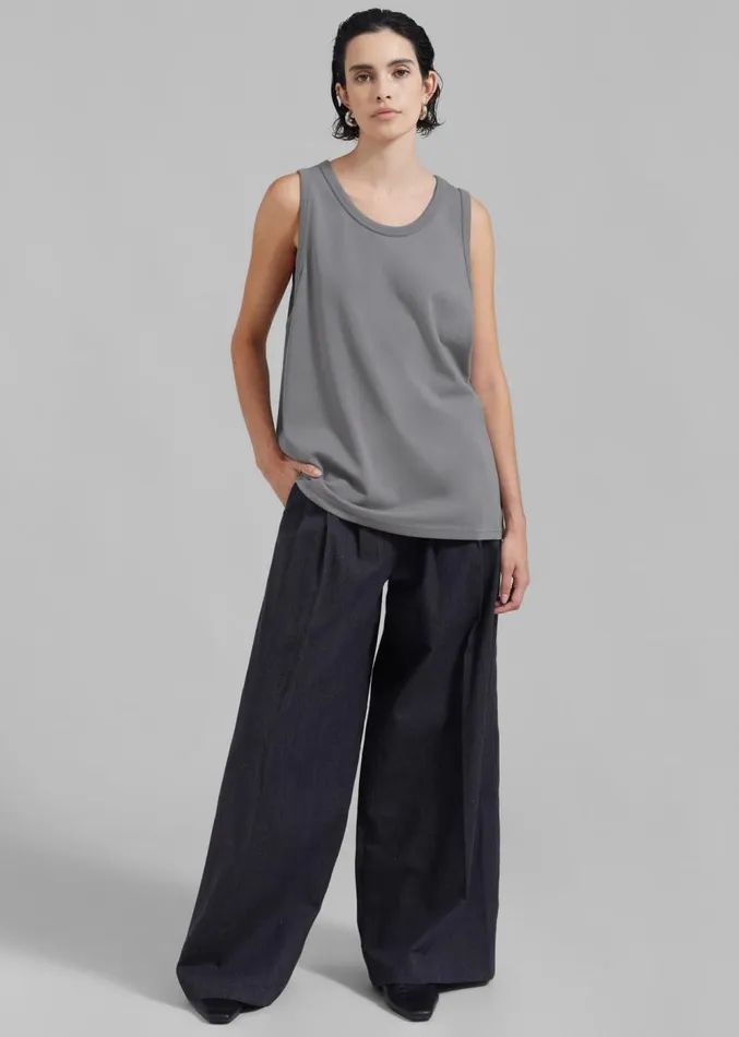 The Frankie Shop Briston Boxy Tank 8211 Grey Women Clothing