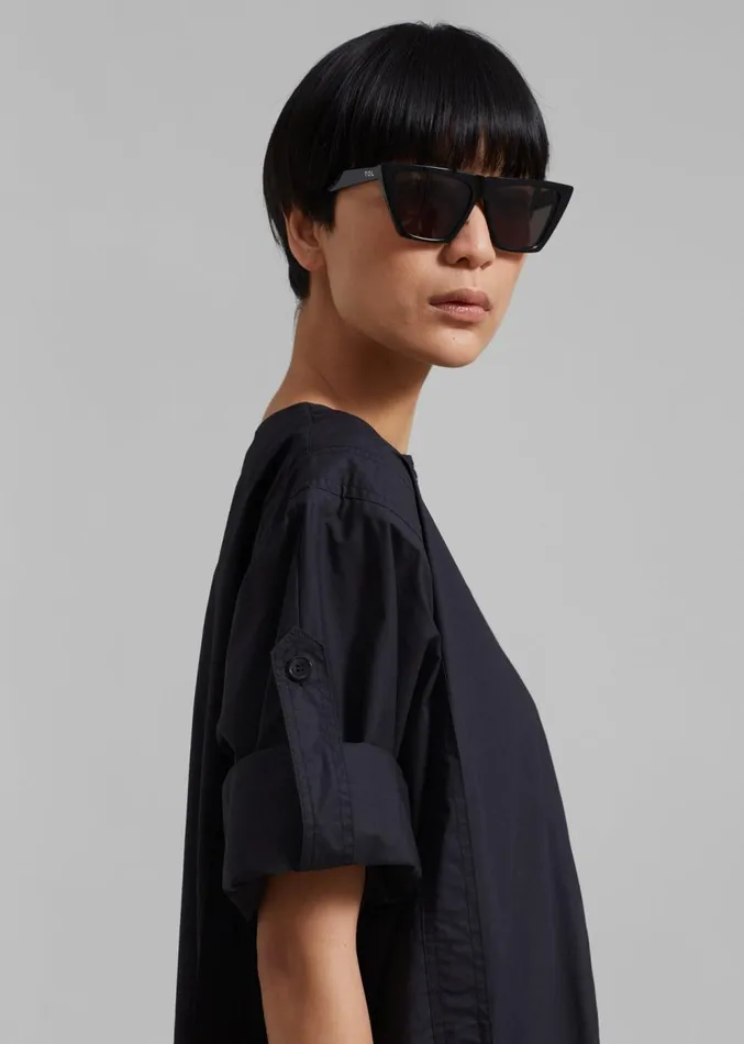 The Frankie Shop By Malene Birger Amalas Organic Cotton Shirt Dress 8211 Black Women Clothing The Frankie Shop By Malene Birger Amalas Organic Cotton Shirt Dress 8211 Black Women Clothing