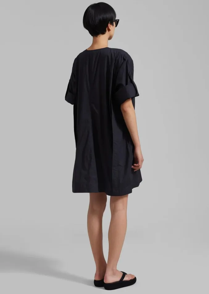 The Frankie Shop By Malene Birger Amalas Organic Cotton Shirt Dress 8211 Black Women Clothing