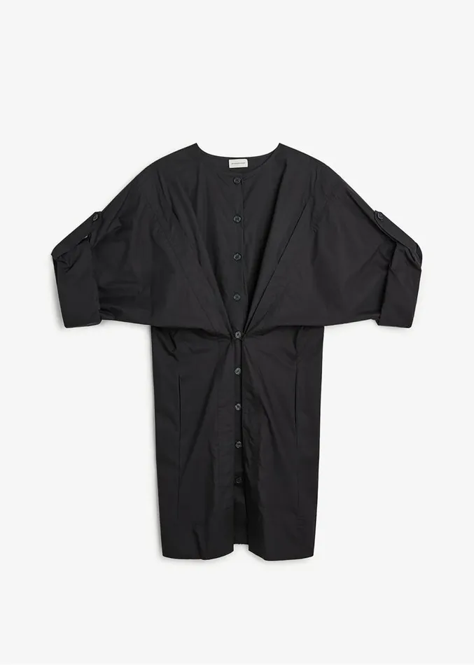 The Frankie Shop By Malene Birger Amalas Organic Cotton Shirt Dress 8211 Black Women Clothing