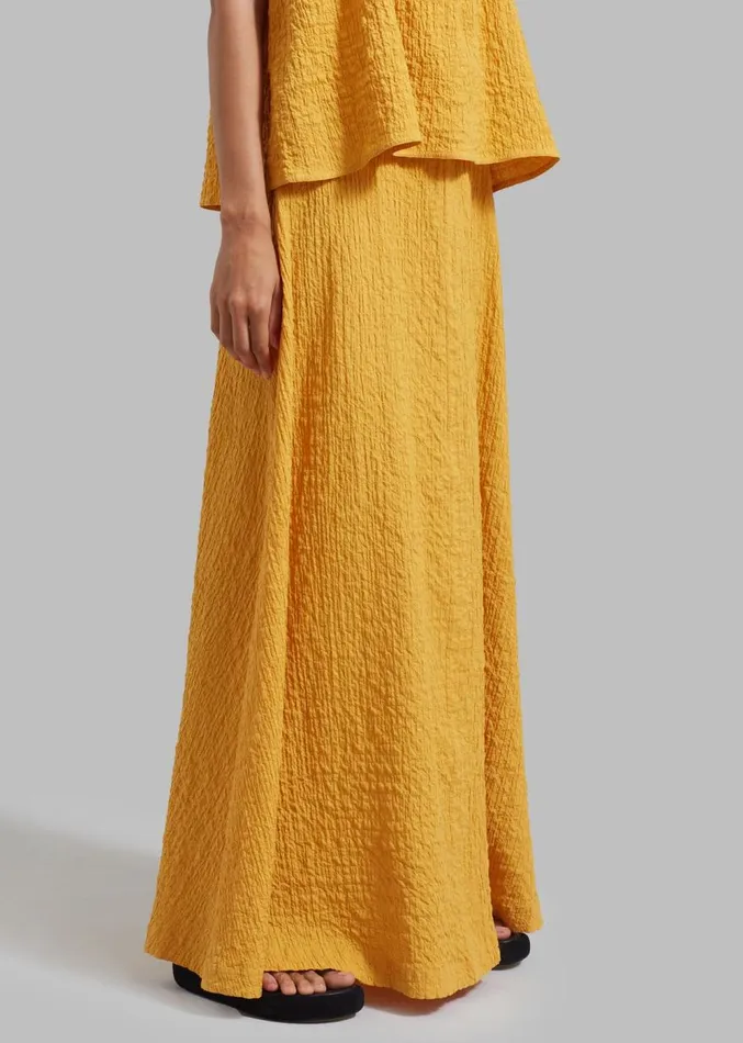 The Frankie Shop By Malene Birger Taci Organic Cotton Skirt 8211 Yellow Sunset Women Clothing