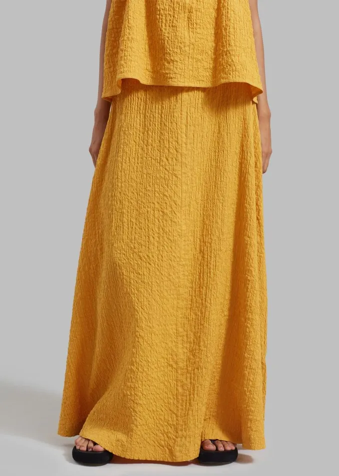 The Frankie Shop By Malene Birger Taci Organic Cotton Skirt 8211 Yellow Sunset Women Clothing