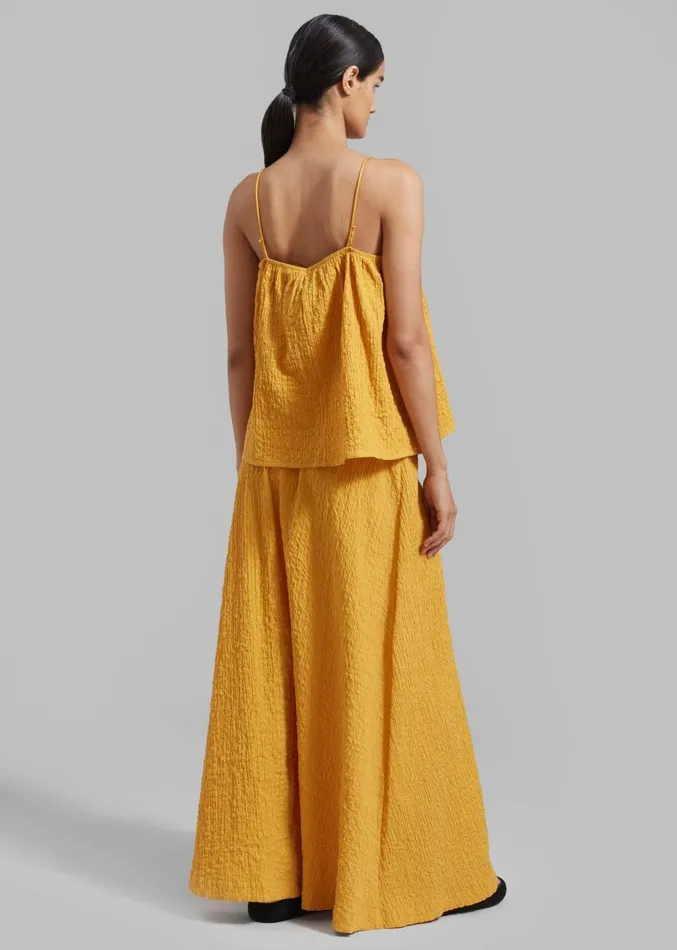The Frankie Shop By Malene Birger Taci Organic Cotton Skirt 8211 Yellow Sunset Women Clothing