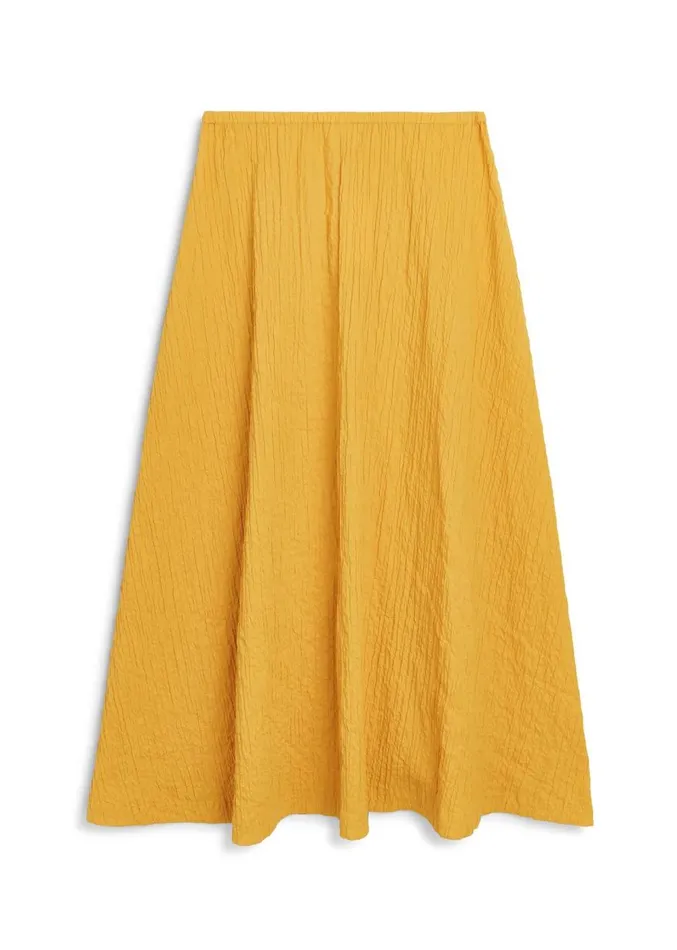 The Frankie Shop By Malene Birger Taci Organic Cotton Skirt 8211 Yellow Sunset Women Clothing