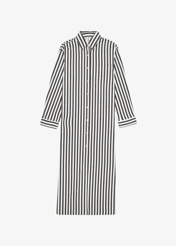 The Frankie Shop Cala Shirt Dress 8211 Black Stripe Women Dresses