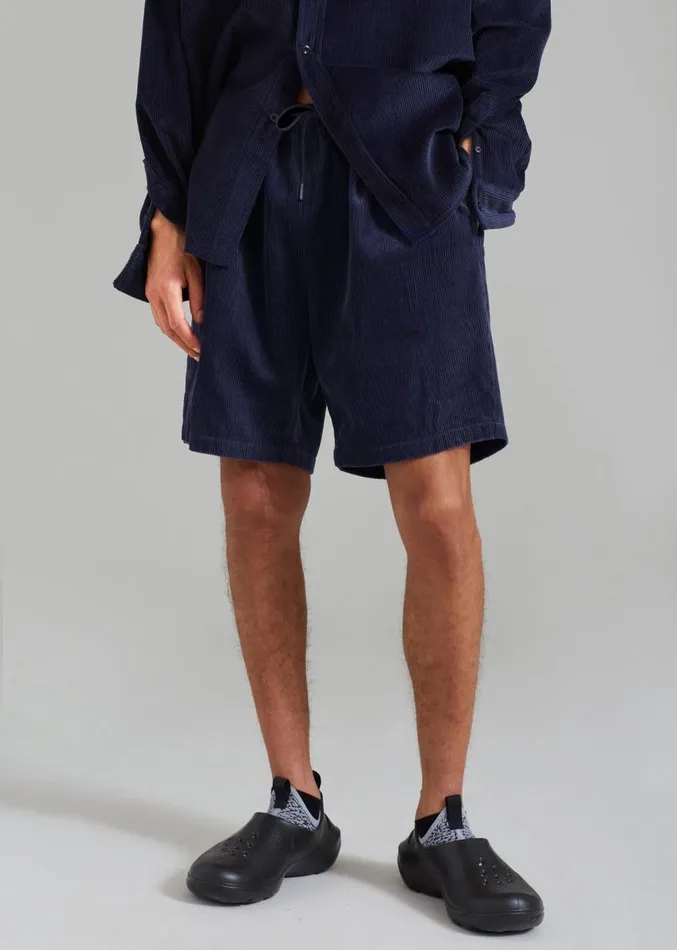 The Frankie Shop Camden Corduroy Shorts 8211 Navy Men Clothing