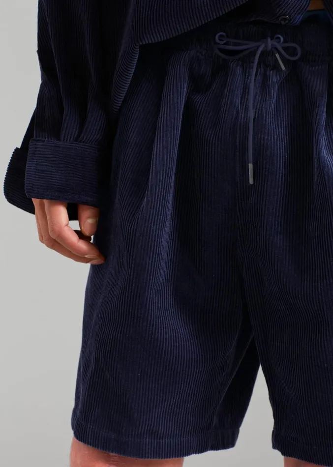 The Frankie Shop Camden Corduroy Shorts 8211 Navy Men Clothing