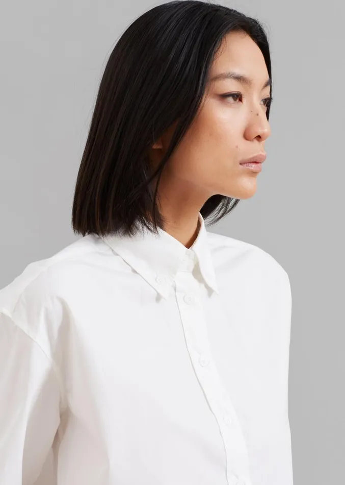 The Frankie Shop Caracas Cropped Shirt 8211 White Women Clothing