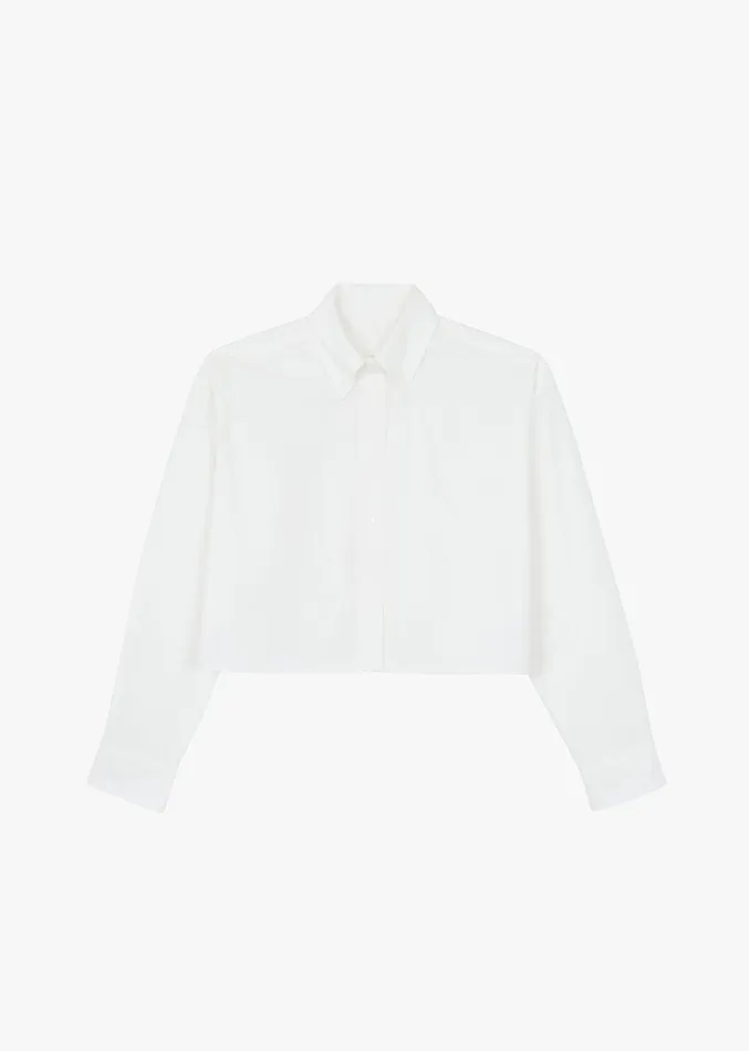 The Frankie Shop Caracas Cropped Shirt 8211 White Women Clothing