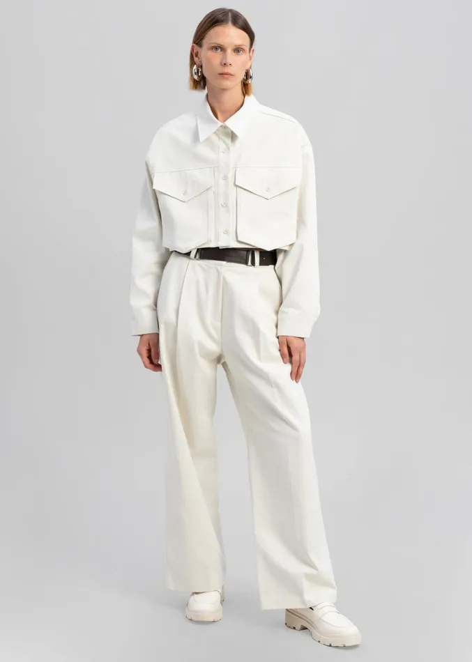 The Frankie Shop Carline Pants 8211 Cream Women Bottoms
