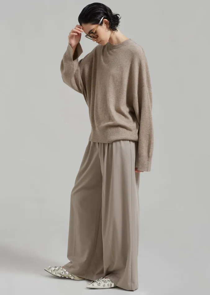 The Frankie Shop Catalina Pleated Trousers 8211 Grey Women Clothing