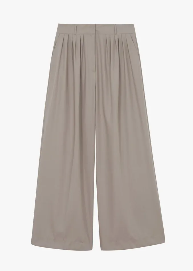 The Frankie Shop Catalina Pleated Trousers 8211 Grey Women Clothing