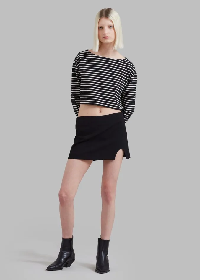 The Frankie Shop Chester Mini Slit Skirt 8211 Black Women Clothing