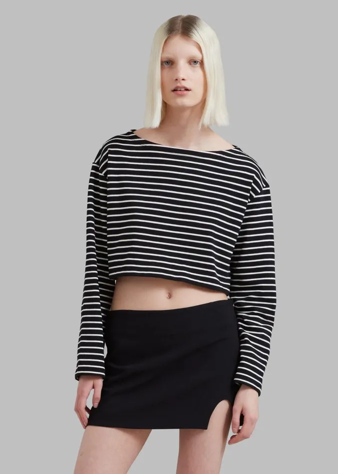 The Frankie Shop Chester Mini Slit Skirt 8211 Black Women Clothing