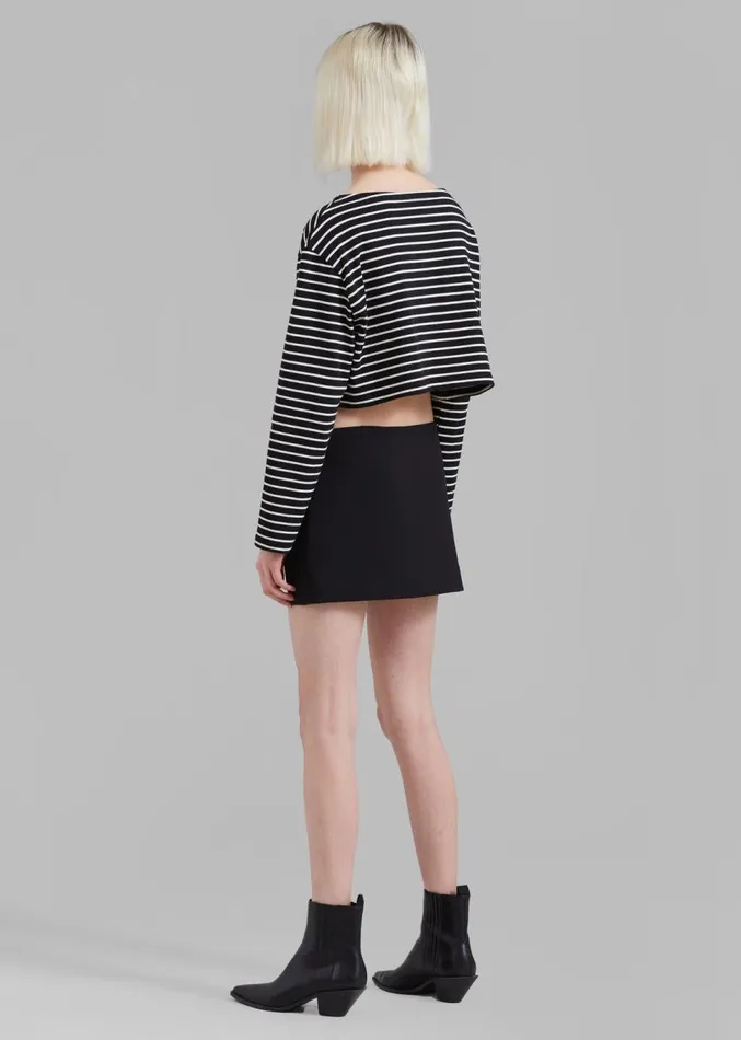 The Frankie Shop Chester Mini Slit Skirt 8211 Black Women Clothing
