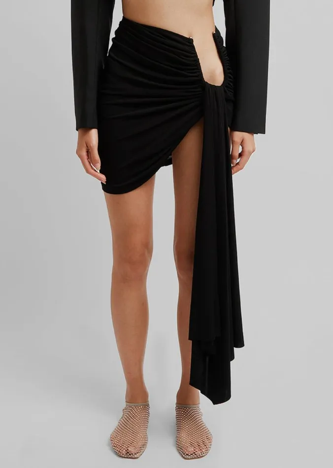 The Frankie Shop Christopher Esber Arced Palm Micro Skirt 8211 Black Women Clothing
