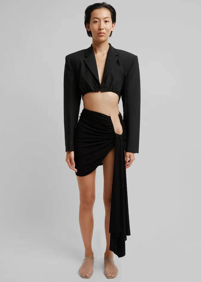 The Frankie Shop Christopher Esber Arced Palm Micro Skirt 8211 Black Women Clothing