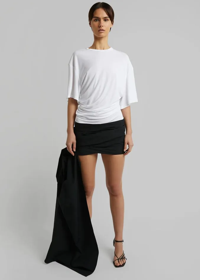 The Frankie Shop Christopher Esber Draped Bustle Micro Skirt 8211 Black Women Clothing