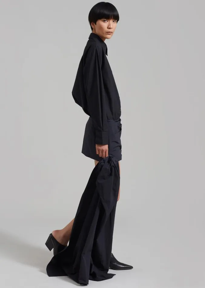 The Frankie Shop Christopher Esber Draped Bustle Micro Skirt 8211 Black Women Clothing