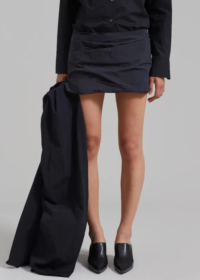 The Frankie Shop Christopher Esber Draped Bustle Micro Skirt 8211 Black Women Clothing