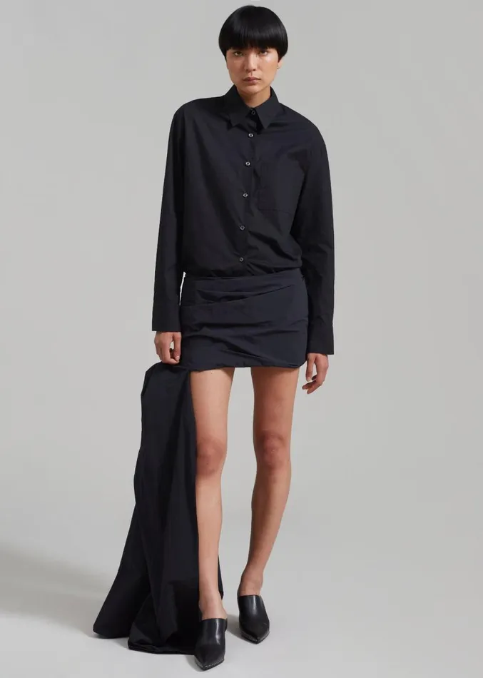 The Frankie Shop Christopher Esber Draped Bustle Micro Skirt 8211 Black Women Clothing