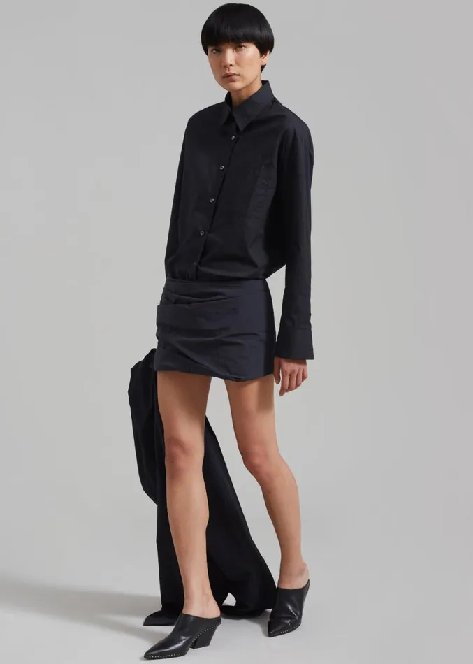 The Frankie Shop Christopher Esber Draped Bustle Micro Skirt 8211 Black Women Clothing