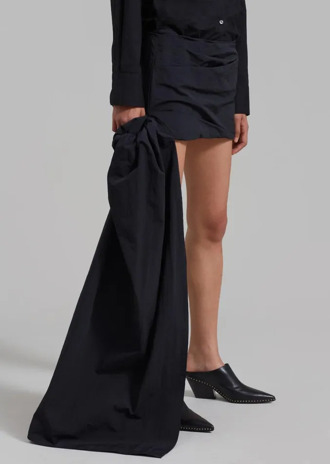 The Frankie Shop Christopher Esber Draped Bustle Micro Skirt 8211 Black Women Clothing