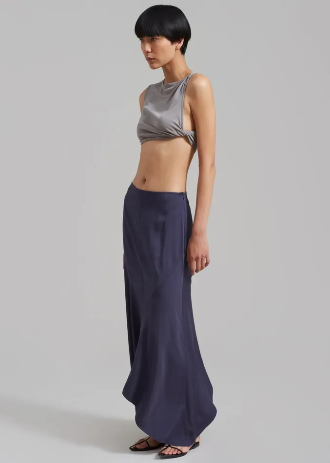 The Frankie Shop Christopher Esber Gesine Twisted Crop 8211 Concrete Women Clothing