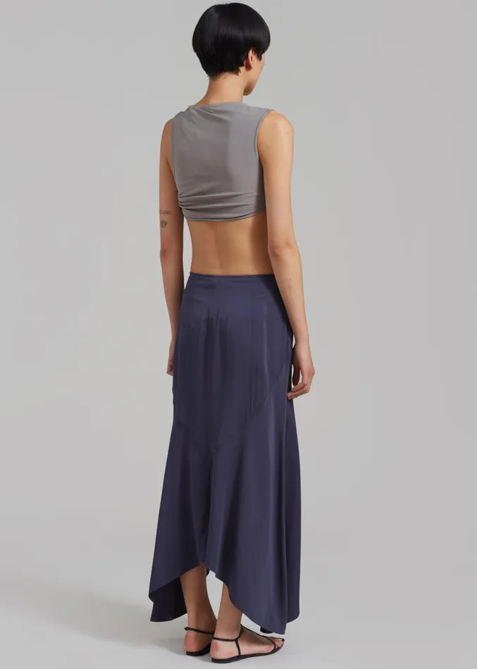 The Frankie Shop Christopher Esber Gesine Twisted Crop 8211 Concrete Women Clothing