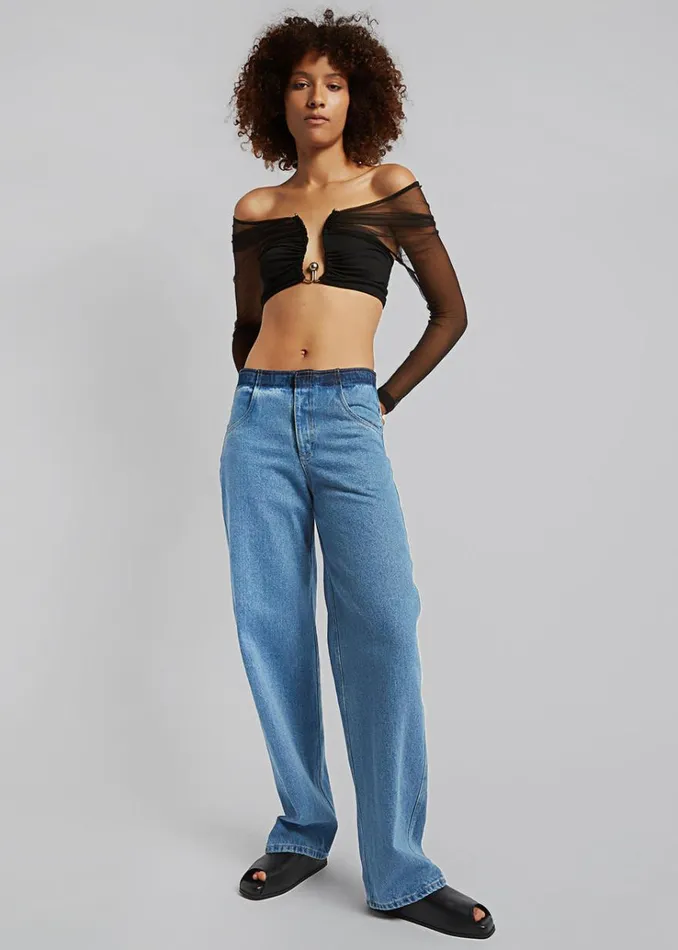 The Frankie Shop Christopher Esber Polar Orbit Shawl Crop 8211 Black Women Tops