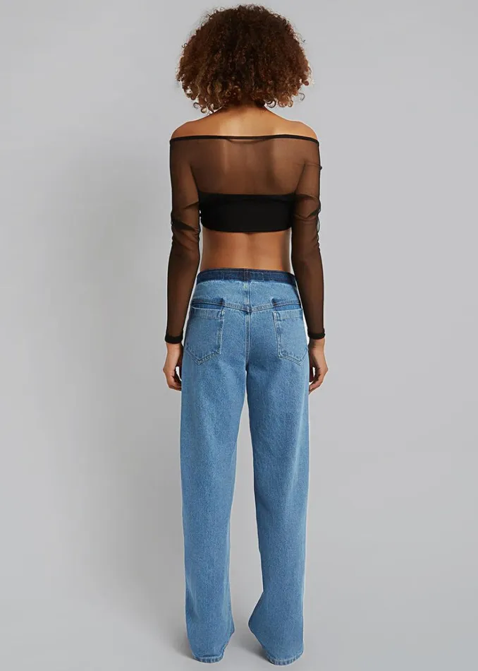The Frankie Shop Christopher Esber Polar Orbit Shawl Crop 8211 Black Women Tops