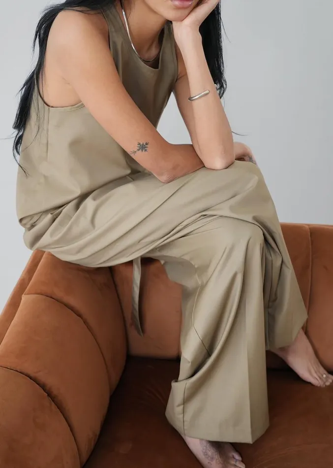 The Frankie Shop Clay Belted Pants 8211 Desert Taupe Women Clothing