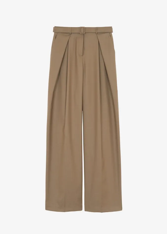 The Frankie Shop Clay Belted Pants 8211 Desert Taupe Women Clothing