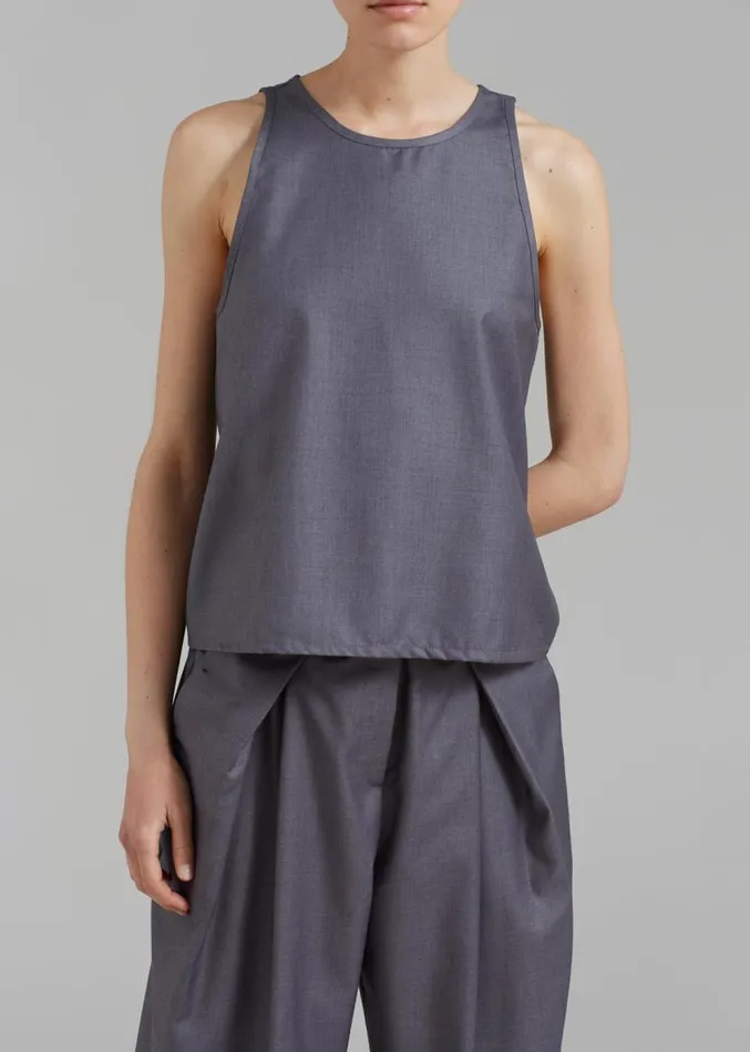 The Frankie Shop Clay Sleeveless Top 8211 Grey Women Clothing