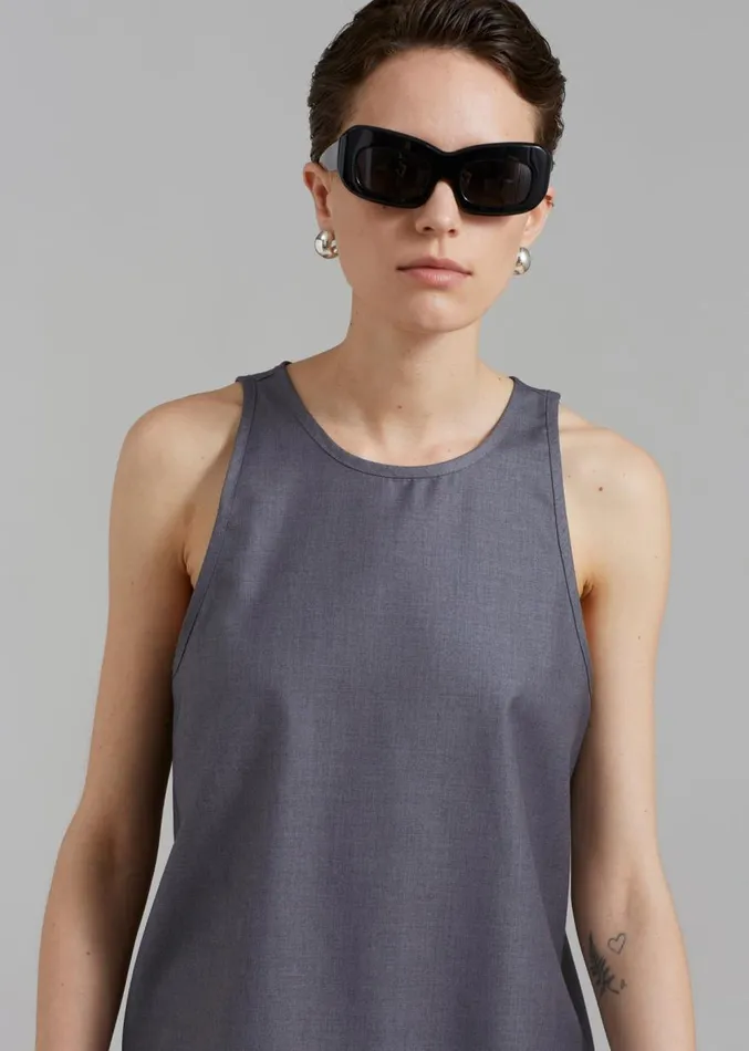 The Frankie Shop Clay Sleeveless Top 8211 Grey Women Clothing