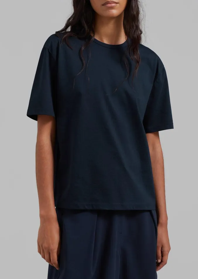 The Frankie Shop Connell Boxy Tee 8211 Navy Women Tops
