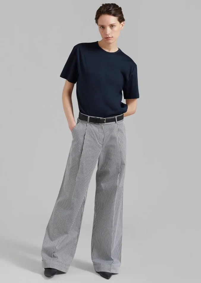 The Frankie Shop Connell Boxy Tee 8211 Navy Women Tops